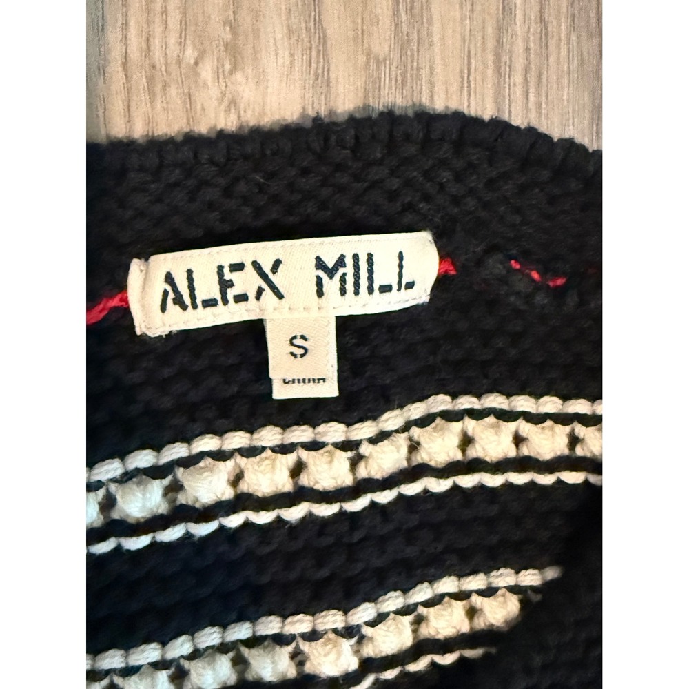 Alex Mill Hailey Women's Striped Knit Cardigan Navy Button Front Size Small - Picture 2 of 7